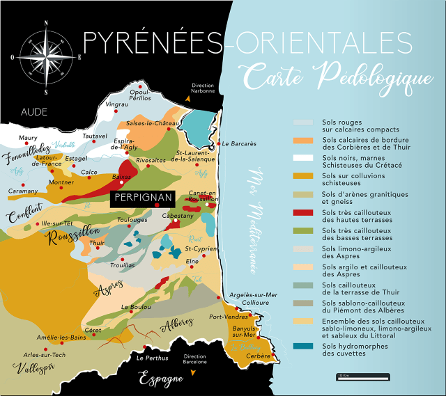 Carte pédagogique Pyrénées-orientales